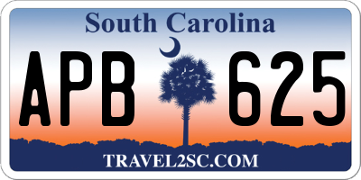 SC license plate APB625