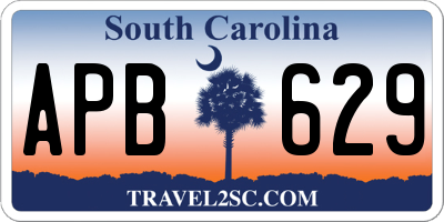 SC license plate APB629