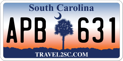 SC license plate APB631