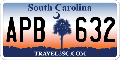 SC license plate APB632