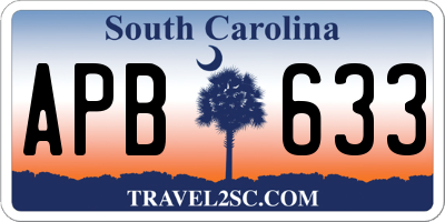 SC license plate APB633