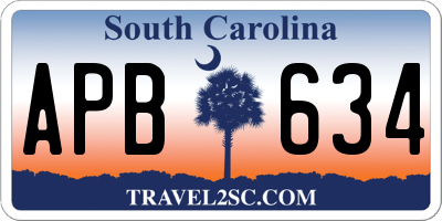 SC license plate APB634