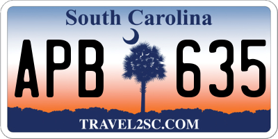 SC license plate APB635