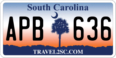 SC license plate APB636