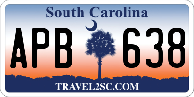 SC license plate APB638