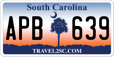 SC license plate APB639