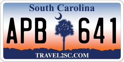 SC license plate APB641