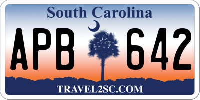SC license plate APB642
