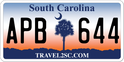 SC license plate APB644