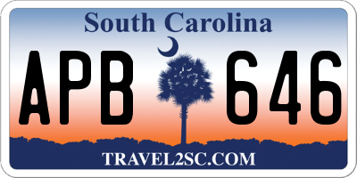 SC license plate APB646