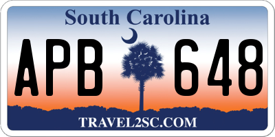 SC license plate APB648