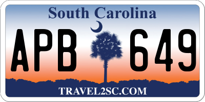 SC license plate APB649