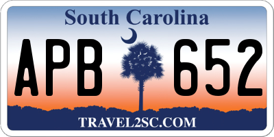 SC license plate APB652