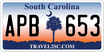SC license plate APB653