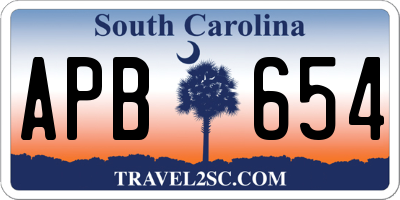 SC license plate APB654