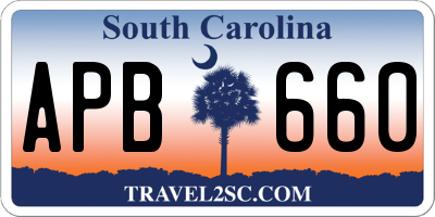 SC license plate APB660