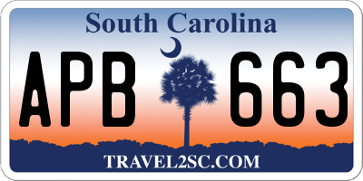 SC license plate APB663