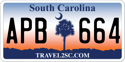 SC license plate APB664