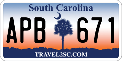 SC license plate APB671
