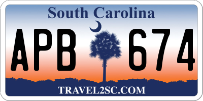 SC license plate APB674