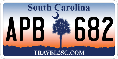 SC license plate APB682