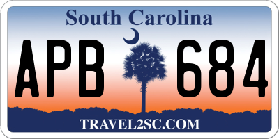 SC license plate APB684