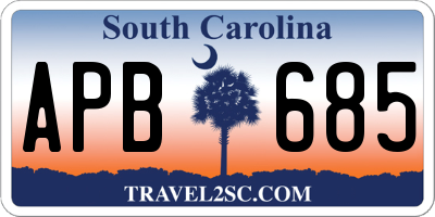 SC license plate APB685
