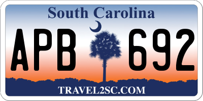SC license plate APB692