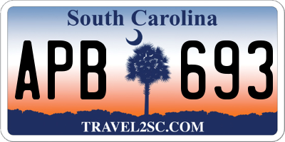 SC license plate APB693