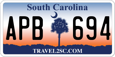 SC license plate APB694