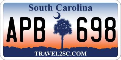 SC license plate APB698