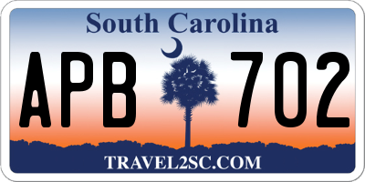 SC license plate APB702