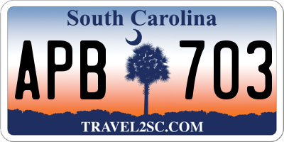 SC license plate APB703