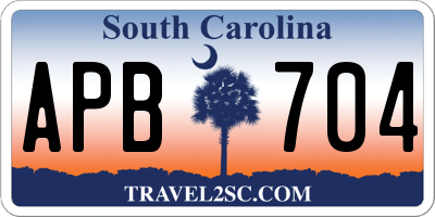 SC license plate APB704