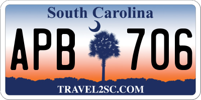 SC license plate APB706