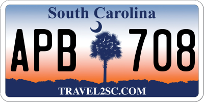SC license plate APB708
