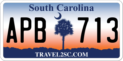 SC license plate APB713