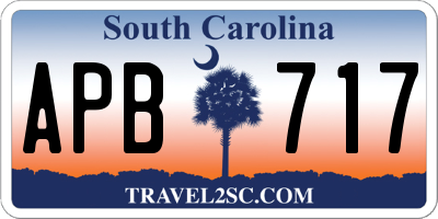 SC license plate APB717
