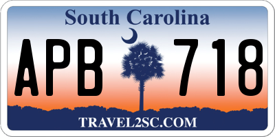 SC license plate APB718