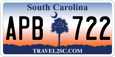 SC license plate APB722