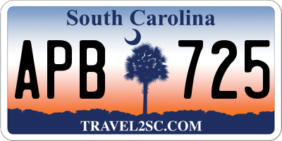 SC license plate APB725