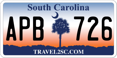 SC license plate APB726