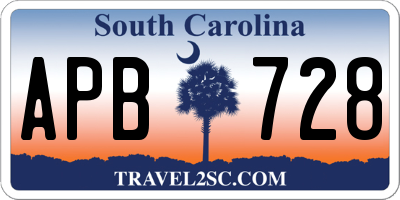 SC license plate APB728