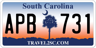SC license plate APB731