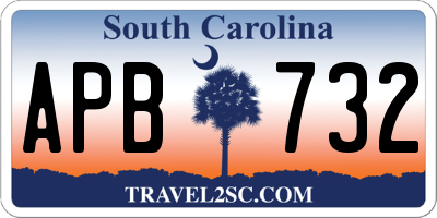 SC license plate APB732