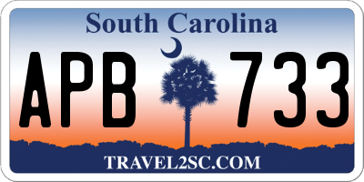 SC license plate APB733