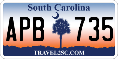 SC license plate APB735