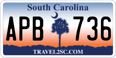 SC license plate APB736