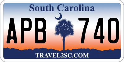 SC license plate APB740