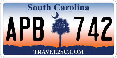 SC license plate APB742